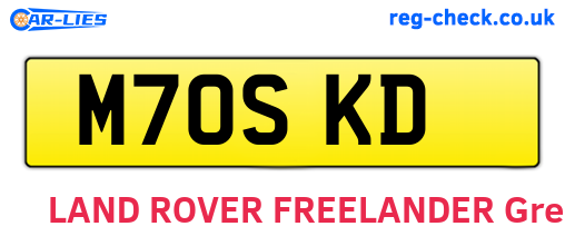 M70SKD are the vehicle registration plates.