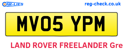 MV05YPM are the vehicle registration plates.
