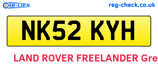NK52KYH are the vehicle registration plates.