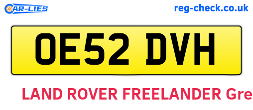 OE52DVH are the vehicle registration plates.