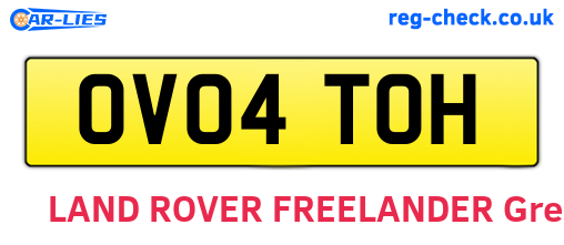 OV04TOH are the vehicle registration plates.