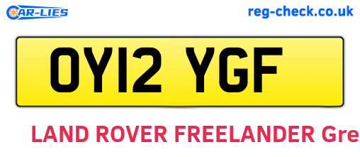 OY12YGF are the vehicle registration plates.
