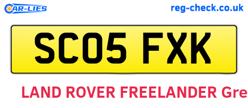 SC05FXK are the vehicle registration plates.
