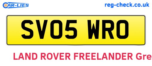 SV05WRO are the vehicle registration plates.