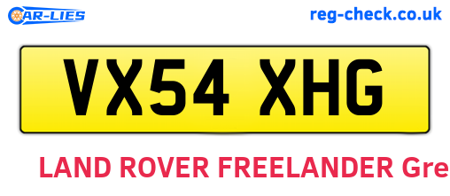 VX54XHG are the vehicle registration plates.