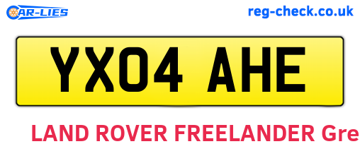 YX04AHE are the vehicle registration plates.