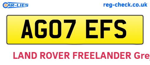 AG07EFS are the vehicle registration plates.
