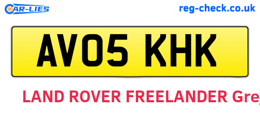AV05KHK are the vehicle registration plates.