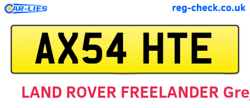 AX54HTE are the vehicle registration plates.