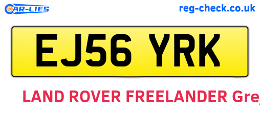 EJ56YRK are the vehicle registration plates.