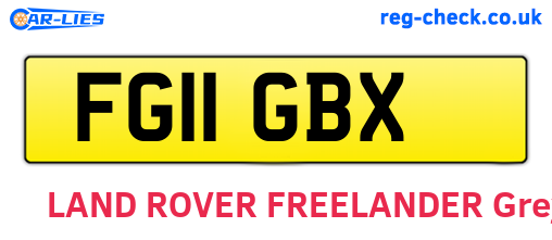 FG11GBX are the vehicle registration plates.