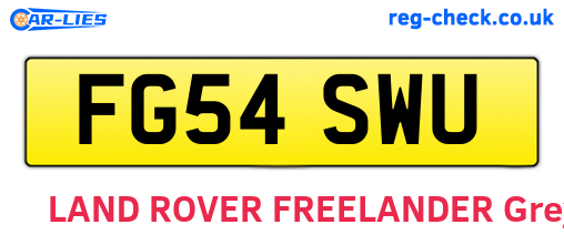 FG54SWU are the vehicle registration plates.