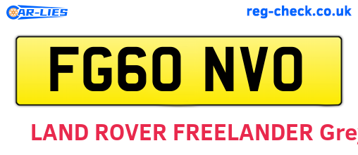 FG60NVO are the vehicle registration plates.