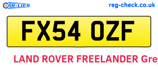 FX54OZF are the vehicle registration plates.