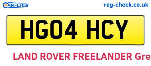 HG04HCY are the vehicle registration plates.