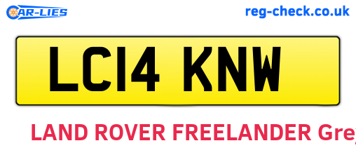 LC14KNW are the vehicle registration plates.