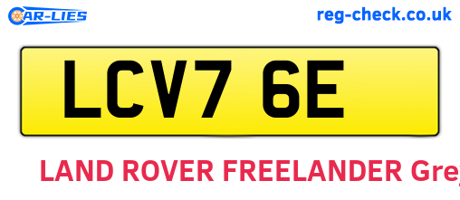 LCV76E are the vehicle registration plates.