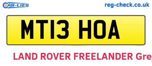 MT13HOA are the vehicle registration plates.