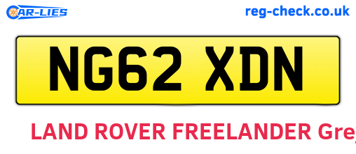 NG62XDN are the vehicle registration plates.