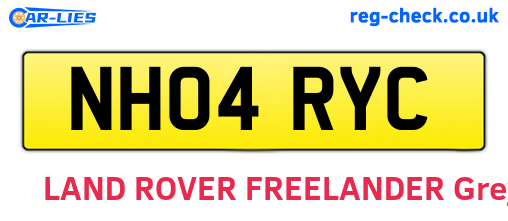 NH04RYC are the vehicle registration plates.