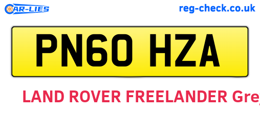PN60HZA are the vehicle registration plates.