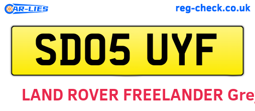 SD05UYF are the vehicle registration plates.