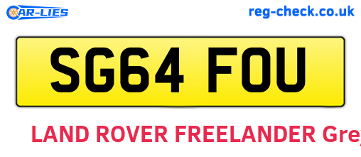 SG64FOU are the vehicle registration plates.