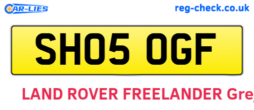 SH05OGF are the vehicle registration plates.