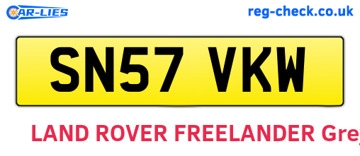 SN57VKW are the vehicle registration plates.