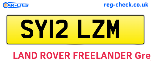 SY12LZM are the vehicle registration plates.