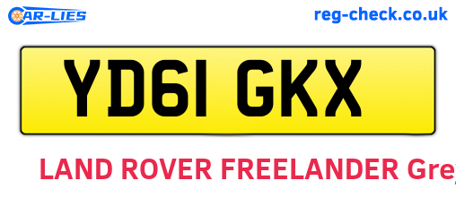 YD61GKX are the vehicle registration plates.