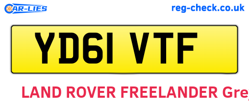 YD61VTF are the vehicle registration plates.