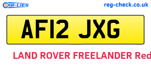 AF12JXG are the vehicle registration plates.