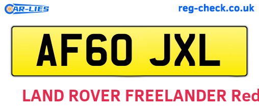AF60JXL are the vehicle registration plates.