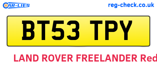 BT53TPY are the vehicle registration plates.