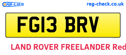 FG13BRV are the vehicle registration plates.