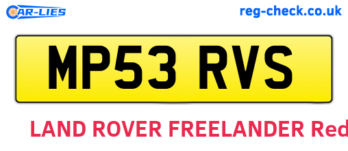 MP53RVS are the vehicle registration plates.