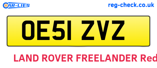 OE51ZVZ are the vehicle registration plates.