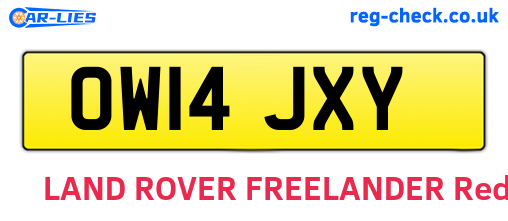 OW14JXY are the vehicle registration plates.