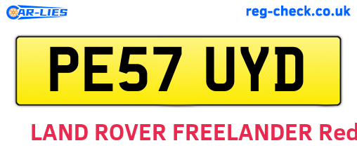 PE57UYD are the vehicle registration plates.