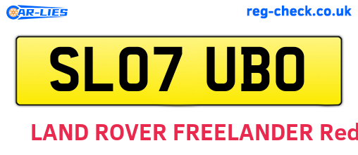 SL07UBO are the vehicle registration plates.