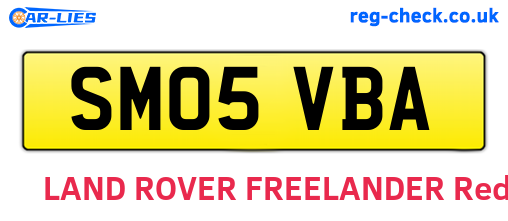 SM05VBA are the vehicle registration plates.