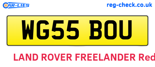 WG55BOU are the vehicle registration plates.