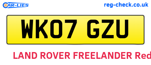 WK07GZU are the vehicle registration plates.