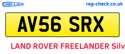 AV56SRX are the vehicle registration plates.