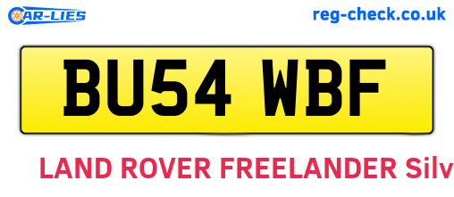 BU54WBF are the vehicle registration plates.