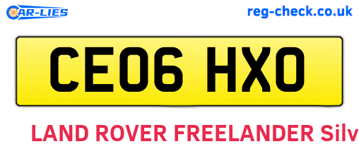 CE06HXO are the vehicle registration plates.