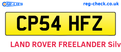 CP54HFZ are the vehicle registration plates.