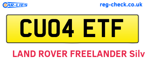 CU04ETF are the vehicle registration plates.