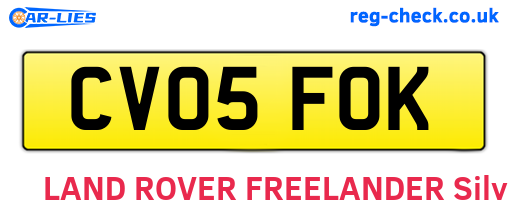 CV05FOK are the vehicle registration plates.